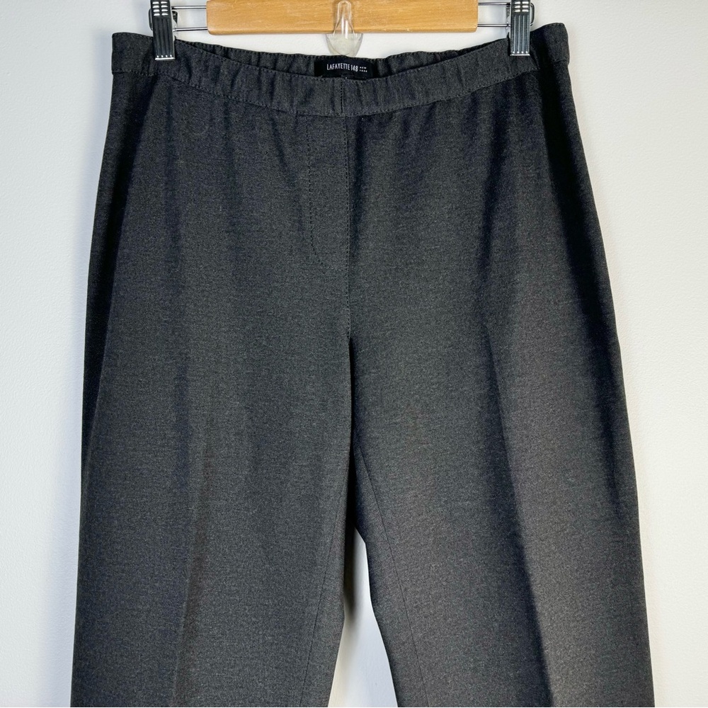 Lafayette 148 Italian Punto Milano Pant Charcoal Large Straight Leg Trouser - Picture 3 of 11